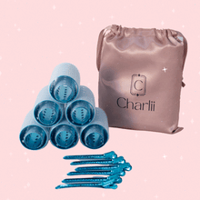 Load image into Gallery viewer, CHARLII - The Marilyn Set - Xtra Wide Quick Grip Rollers Bluesy
