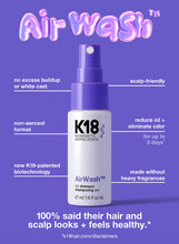 Load image into Gallery viewer, AirWash™ K18 Dry Shampoo 47ml
