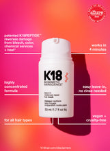 Load image into Gallery viewer, K18 leave in molecular repair hair mask 50ml
